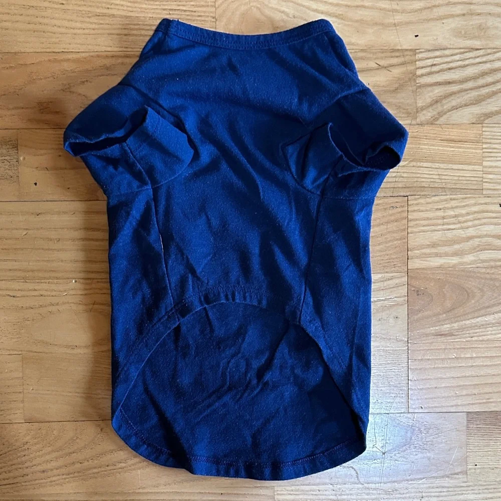 Navy Blue Dog Christmas T- Shirt with Shark Print